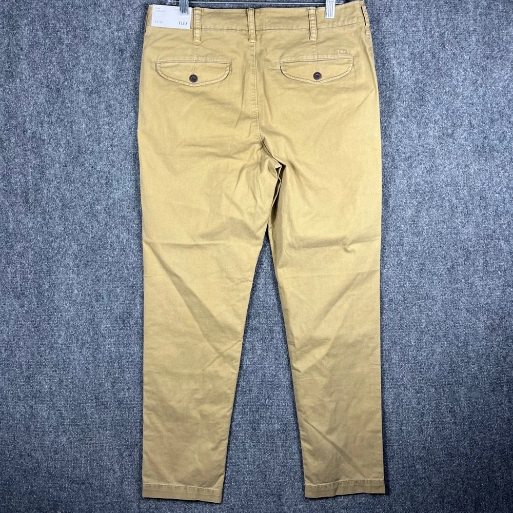American Eagle Chino Pants Mens 33 Khaki Slim Straight Ne(x)t Level Flex